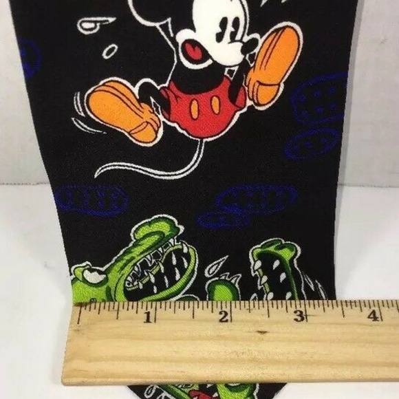 MICKEY MOUSE with DRAGONS Blue Polkadot Silk Tie - Picture 4 of 8